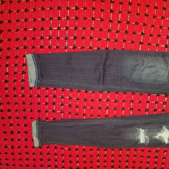 High rise super skinny dark wash distressed - Picture 4 of 5